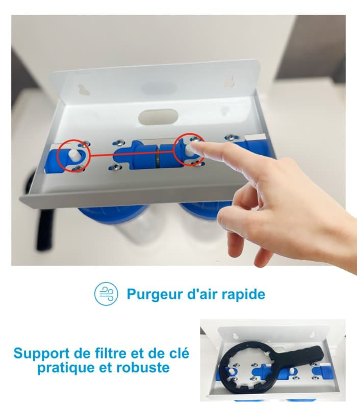 Filtre à eau double avec connexion 1 , cartouche à sédiments et