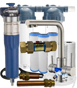 Pack adoucisseur sans sel Suprion JS-75e22 + filtration + purificateur robinet 3 voies – solution complète grande maison