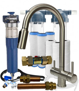 Pack adoucisseur sans sel Suprion JS-75e22 + filtration + purificateur robinet 3 voies – solution complète grande maison