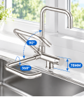 Robinet 3 voies rabattable sous fenêtre en inox 304