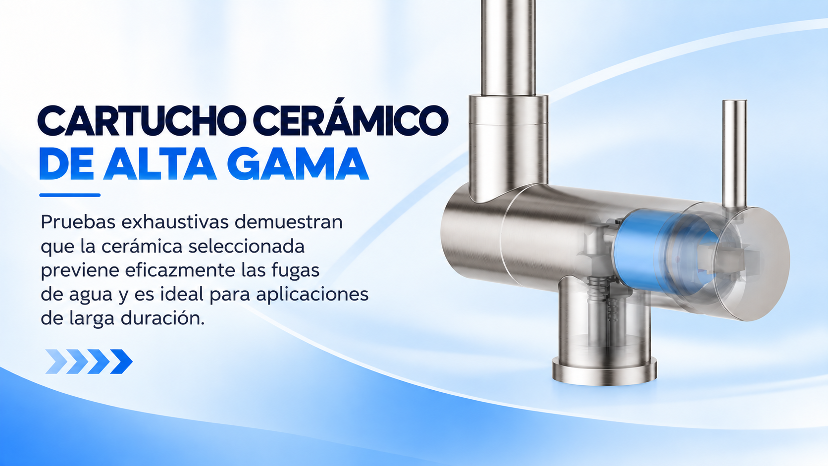 Cartucho cerámico del grifo de cocina 3 vías