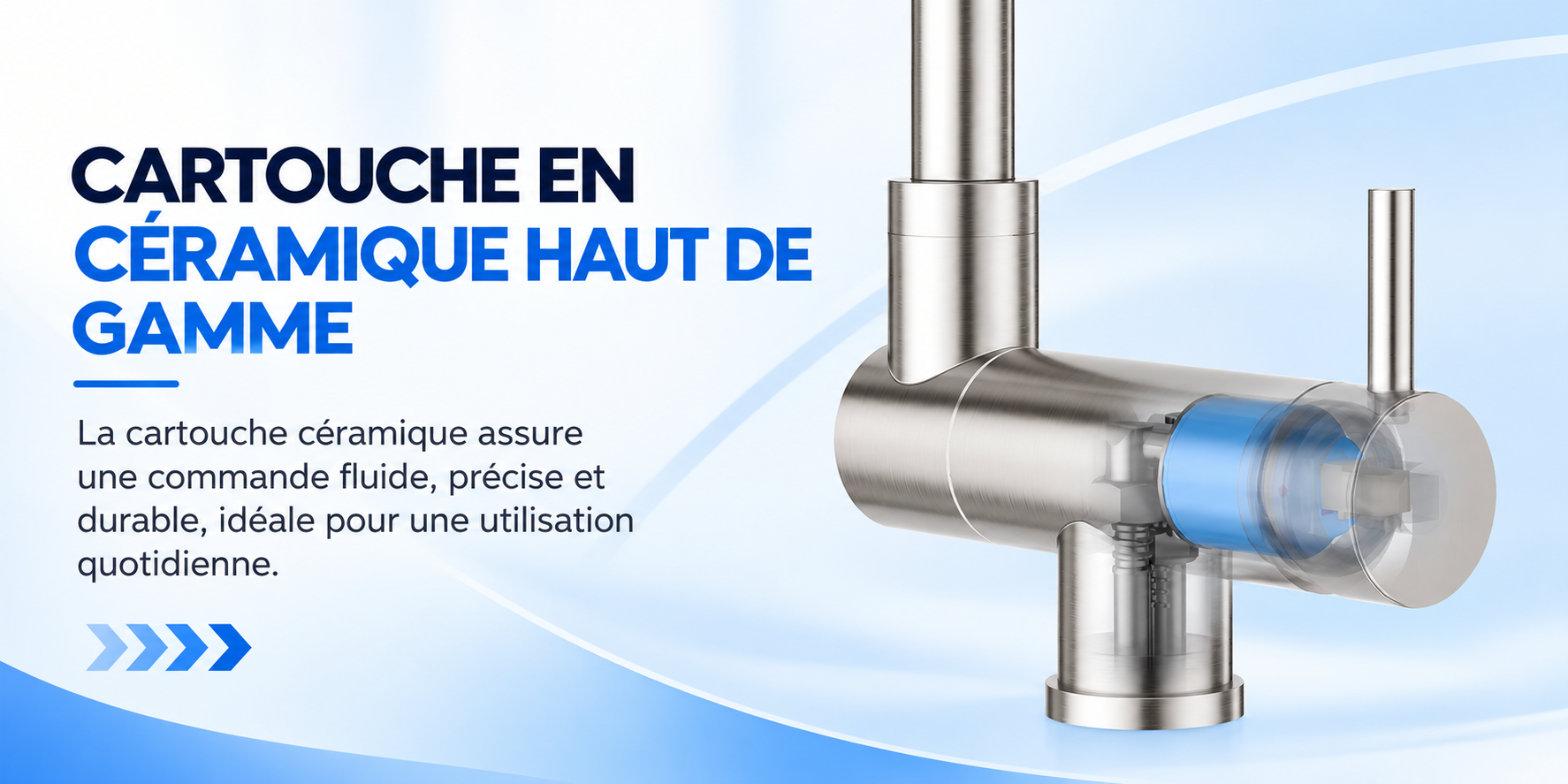 Cartouche céramique du robinet 3 voies