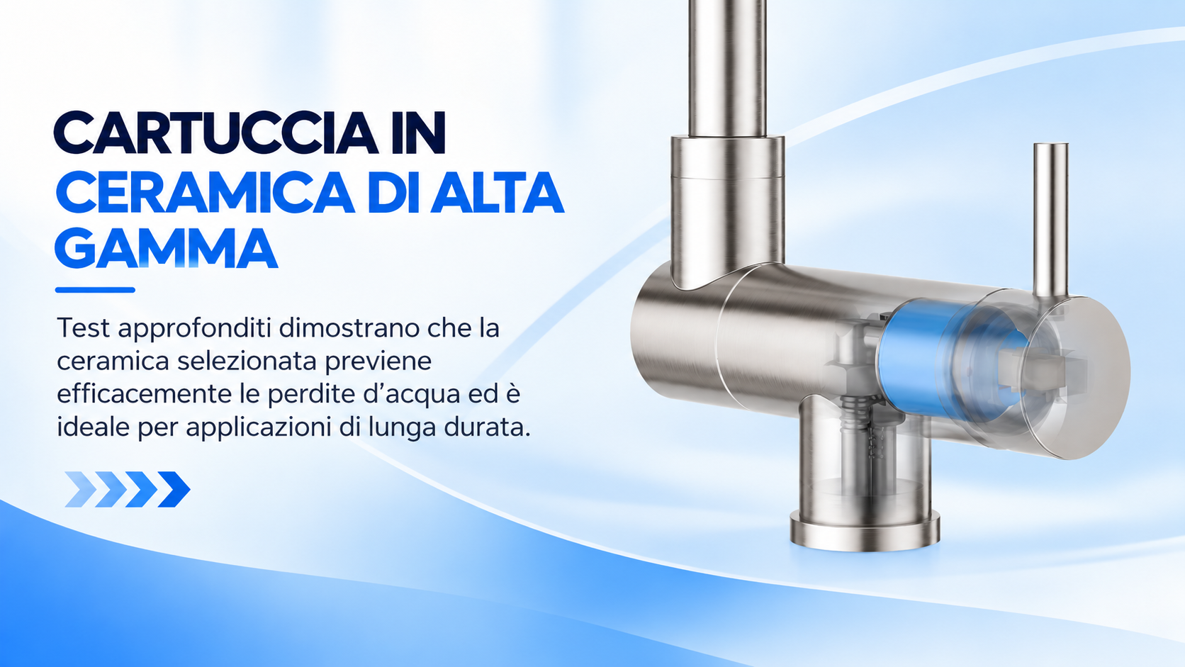 Cartuccia ceramica del rubinetto da cucina 3 vie
