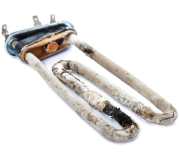 water heater heating element encrusted with limescale
